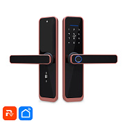 Дверной замок WIFI Ps-Link X2 с ручкой и датчиком отпечатка пальца красная бронза